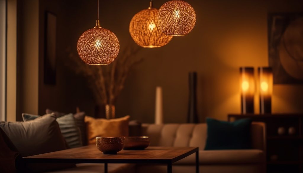 TIPOS DE ILUMINACIÓN PARA EL HOGAR: LUZ CÁLIDA, NEUTRA O FRÍA | SOS ASISTENCIA - SOS ASISTENCIA luxury modern living room illuminated with elegance generated by ai